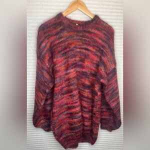 VTG Gold Label Oversized Knit Pullover Sweater Mohair Bohemian fuzzy MED comfy